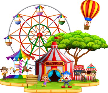 Sirkte eğleniyor insanlar