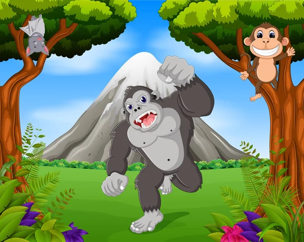 Gorila Mono Selva — Vector de stock