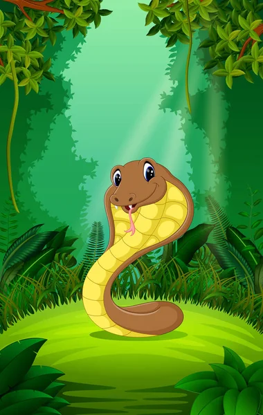 Serpiente Bosque Claro Verde — Vector de stock