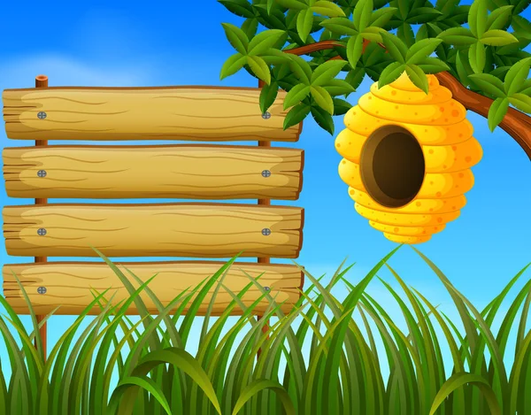 蜂巢在 Gardenwith Blankwood — 图库矢量图片
