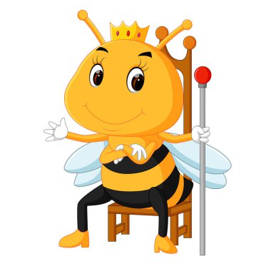 Beyaz arka planda bal arısı