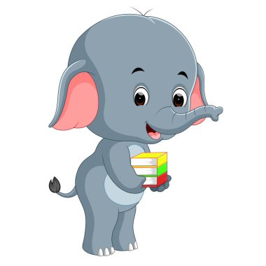 sevimli fil holding kitap