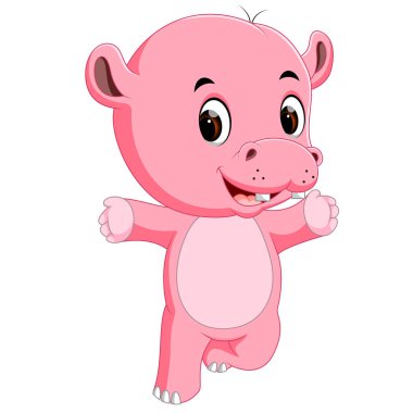 Karikatür komik hippo atlama