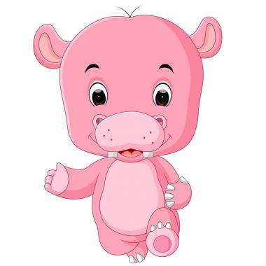 Karikatür komik hippo atlama