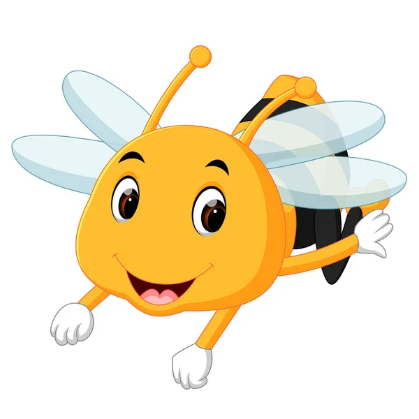 Honey Bee White Background — Stock Vector