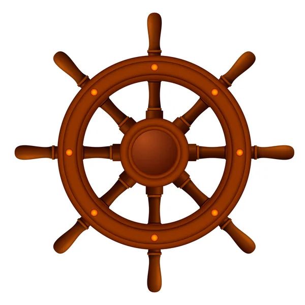 Ship Wheel Marine Wooden — Stock Vector