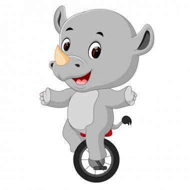 şirin mutlu gergedan binme unicycle