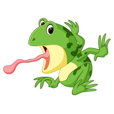 illustration of cute frog cartoon clipart