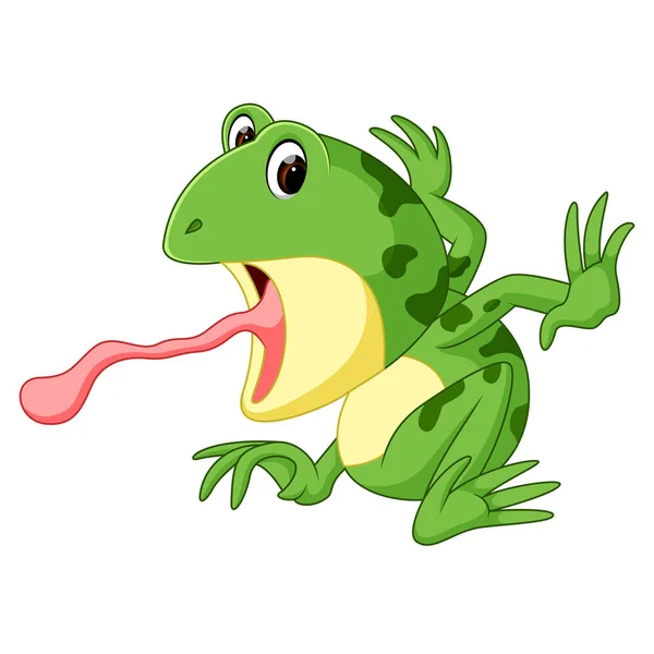 Illustration Cute Frog Cartoon — Stock Vector