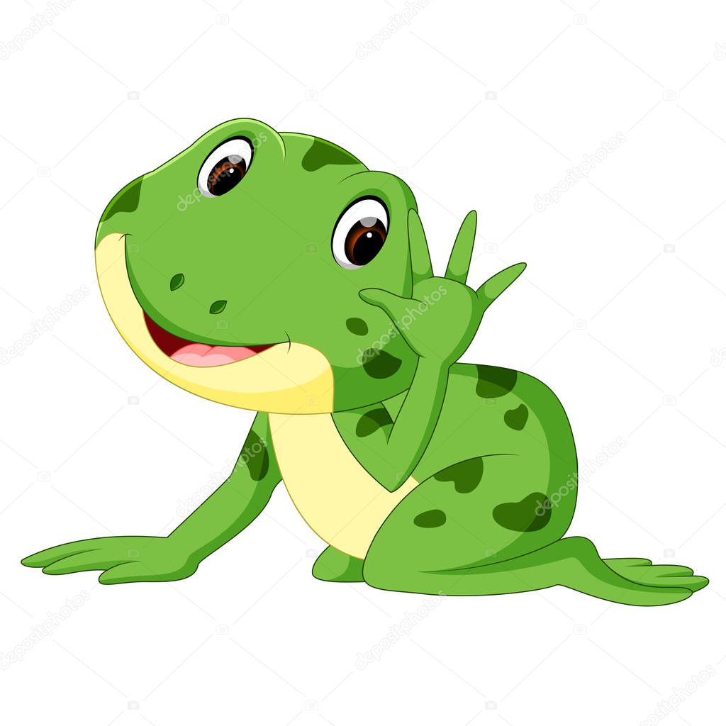illustration of cute frog cartoon