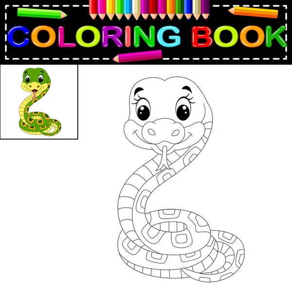 Lindo Libro Para Colorear Serpiente — Archivo Imágenes Vectoriales