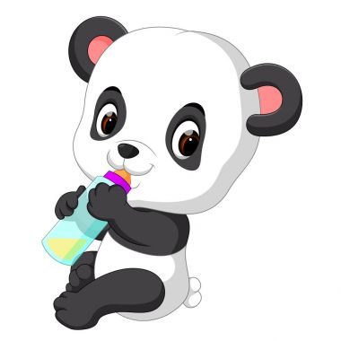 Şirin Bebek panda süt şişesi holding