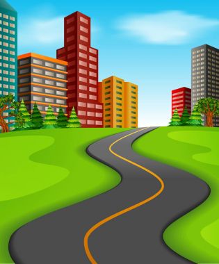 Şehir için bir yol gösteren resim