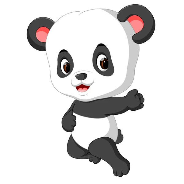 可爱的熊猫宝宝卡通片 — 图库矢量图片