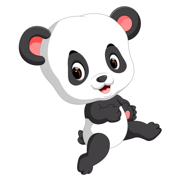 Cute Baby Panda Cartoon — Stock Vector