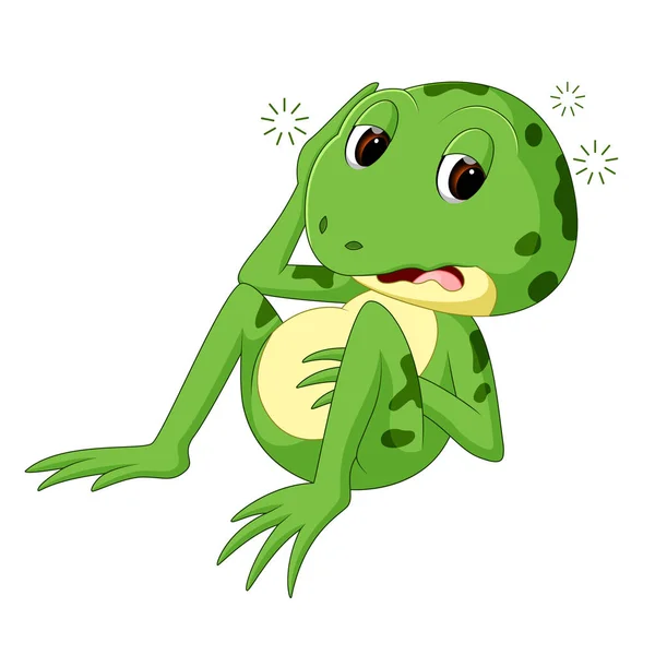 Grenouille Verte Avec Sourire Heureux — Image vectorielle