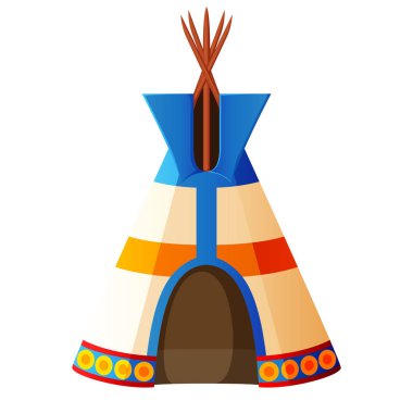 Kızılderili çadırları süsler ile dekore edilmiş