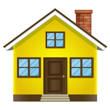 Beyaz arka plan üzerinde tek ev