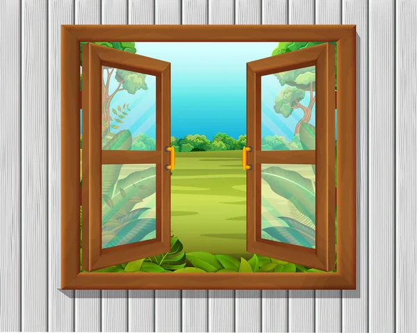 Fenster Zur Natur Szene — Stockvektor