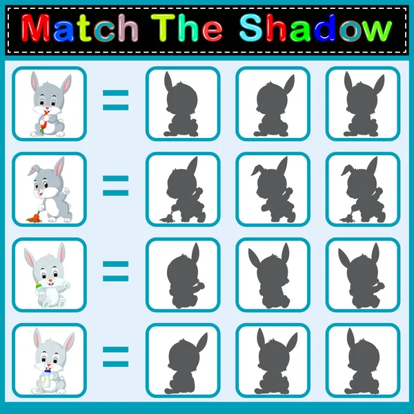 Trouver Ombre Correcte Lapin — Image vectorielle