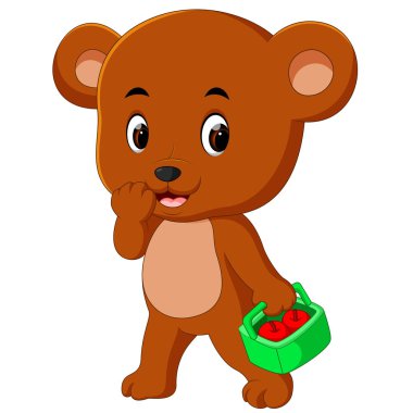 sepet elma dolu tutarak ayı