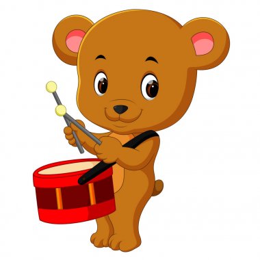 sevimli ayı davul çalmaya