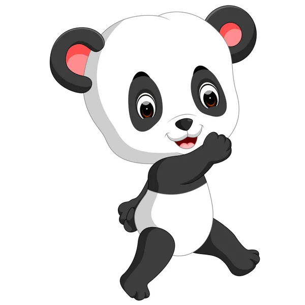 Bonito Engraçado Panda Desenhos Animados —  Vetores de Stock
