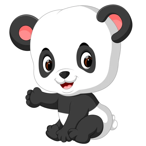 Lindo Divertido Panda Dibujos Animados — Vector de stock