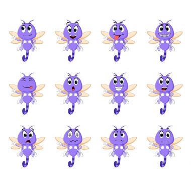 yusufçuk farklı yüz ifadeleri ve farklı renk ile