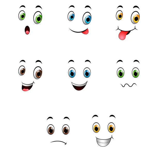 Conjunto Diferentes Emoticonos Lindos — Archivo Imágenes Vectoriales