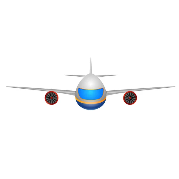 Ilustrace Čelní Pohled Letadla Bílém Pozadí — Stockový vektor
