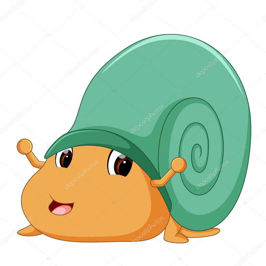 illustration of a comical snail