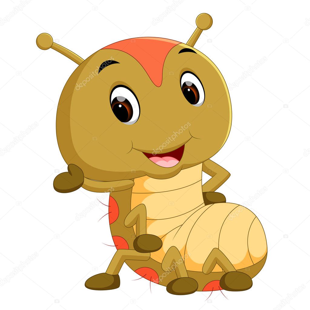 a brown caterpillar cartoon