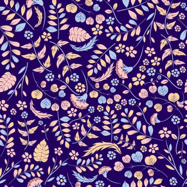 Çiçekler ve yapraklarla kusursuz bir arka plan.