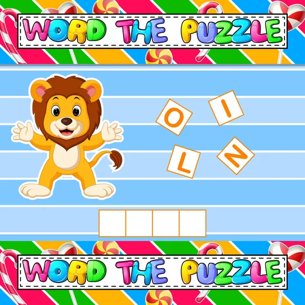 Palavras quebra-cabeça jogo educativo para crianças — Vetor de Stock