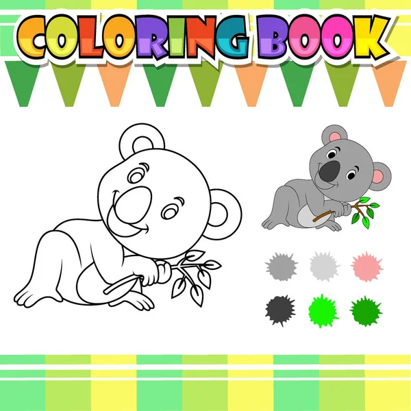 Kolorowanki książki cute koala kreskówki — Wektor stockowy