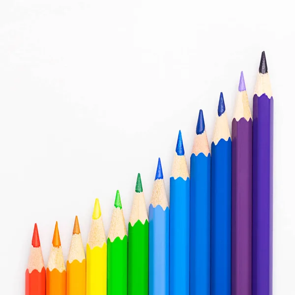 Color Pencil Chart White Background Market Growth Concept — Stock Photo, Image