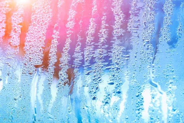 Fond naturel avec condensation sur les fenêtres, humidi élevé — Photo