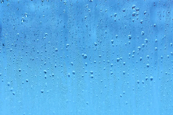 Naturalna Woda Niebieski Kropla Tło Szkle — Zdjęcie stockowe