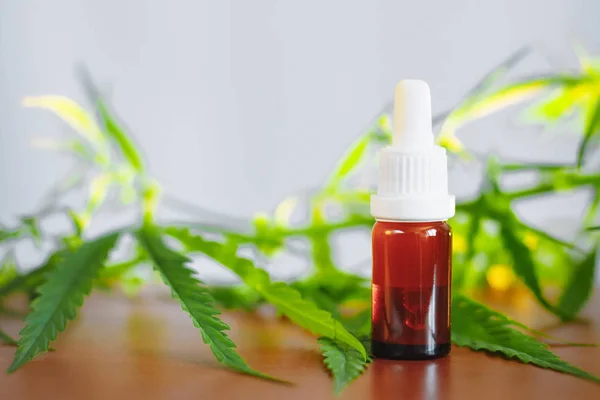 Medicinal cannabis CBD with extract oil in a bottle. Concept of — Stock Photo, Image