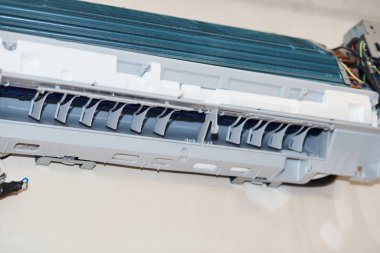 Klimayı kırın. Kapatın. Tamir ve bakım konsepti. Th