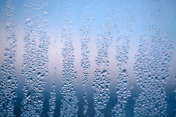 Fermer Détail des problèmes de condensation d'humidité, gouttes d'eau , — Photo