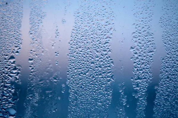 Gotas de vapor condensado, gotas de água. Detalhe de perto de moistu — Fotografia de Stock