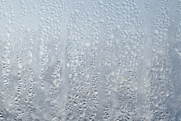 Texture des gouttes congelées de vapeur condensée gouttes d'eau sur la tr — Photo