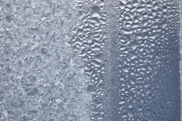 Textura de gotas congeladas de gotas de agua de vapor condensado en el tr — Foto de Stock
