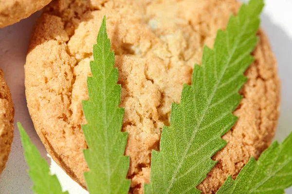 Cannabis Cbd Cannabidiol Concept Cooking Hemp Herb Medicinal Edibles Cookies — Stock Photo, Image
