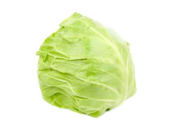 Green Cabbage Isolated White Background Fresh Iceberg Lettuce — Stock Photo, Image