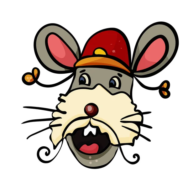 The rat in the Chinese style. Year of Rat 2020, Chinese New Year. - Vector Design. — Stock Vector