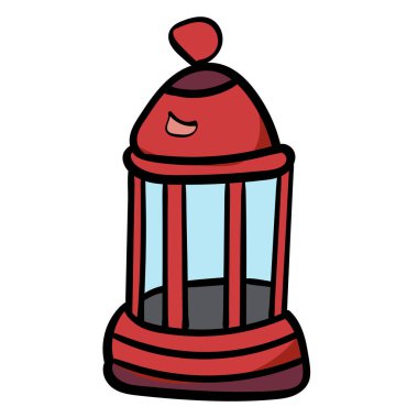 Dekorlu fener. Noel tasarım unsurları, Vektör illüstrasyonu.