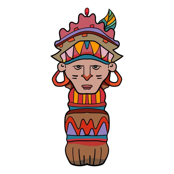 Totem Rituals and Occultism made of stone or wood. Landmark Vector, native idol. Vector illustration — Stock Vector
